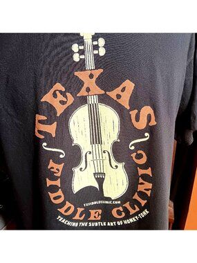 XL True Vintage T-shirt Y2K Texas Fiddle Clinic Comfort Colors 100% Cotton Black